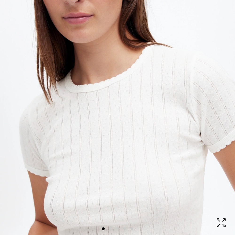 New Madewell x LESET Pointelle Slim-Fit Tee